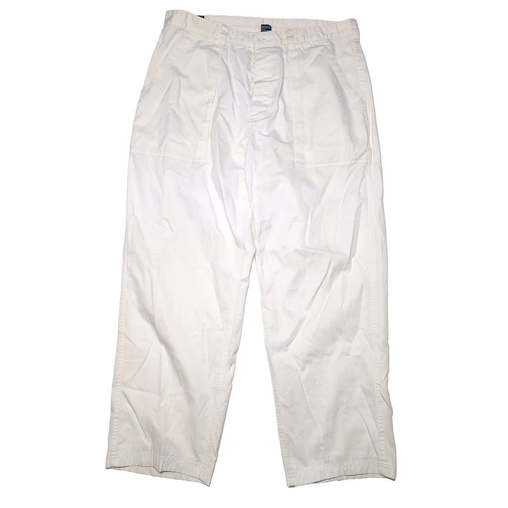 Vintage POLO SPORT Sportsman Ralph Lauren 1990s Utility Pants White ~ 36 x 28